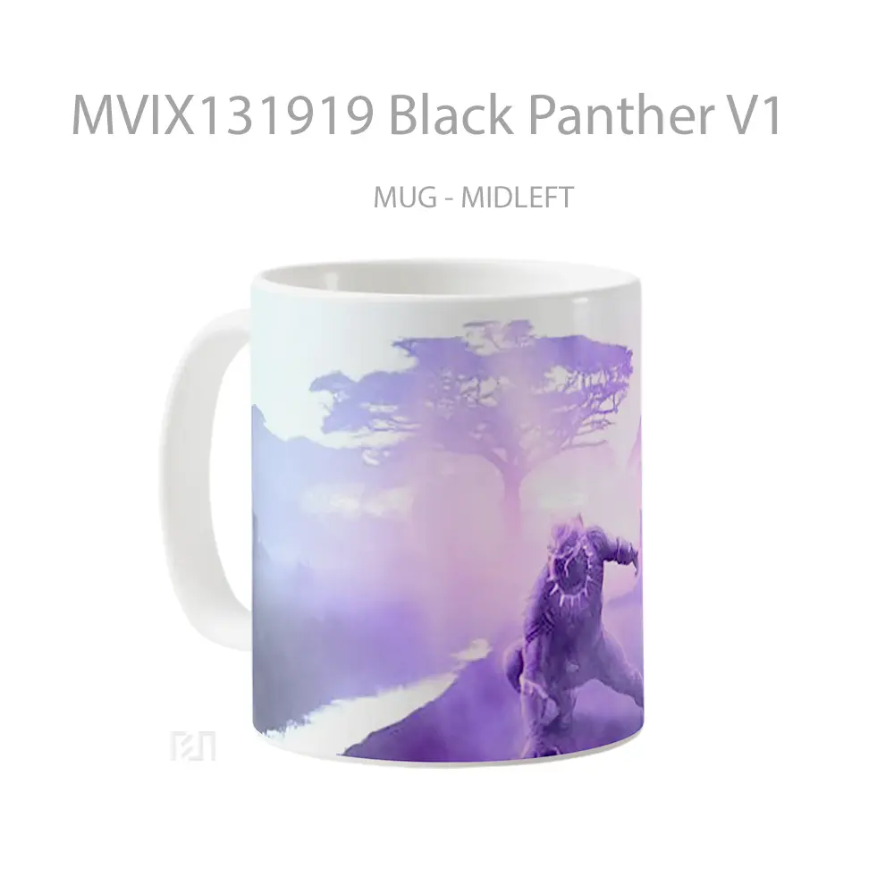 Mug Black Panther V1 Gelas Superhero - All-side / Desain