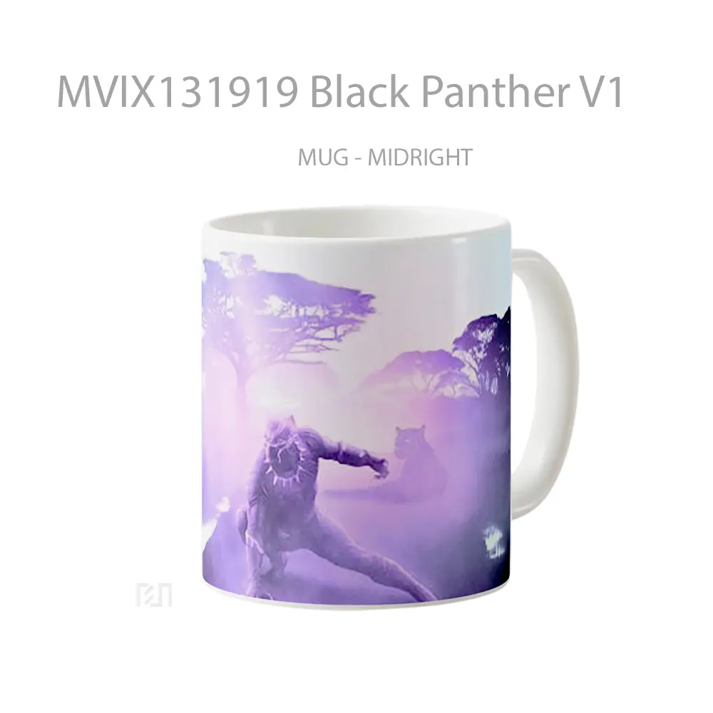 Mug Black Panther V1 Gelas Superhero - All-side / Desain