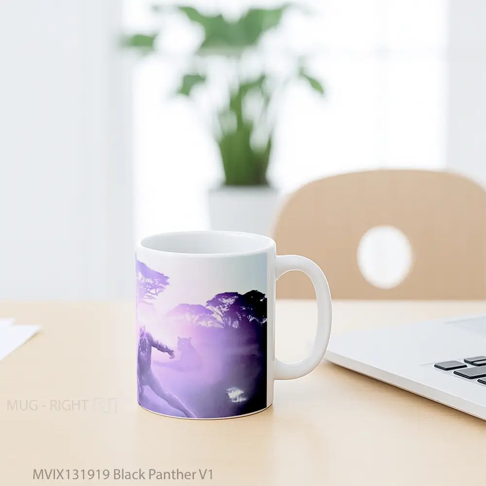 Mug Black Panther V1 Gelas Superhero - All-side / Desain