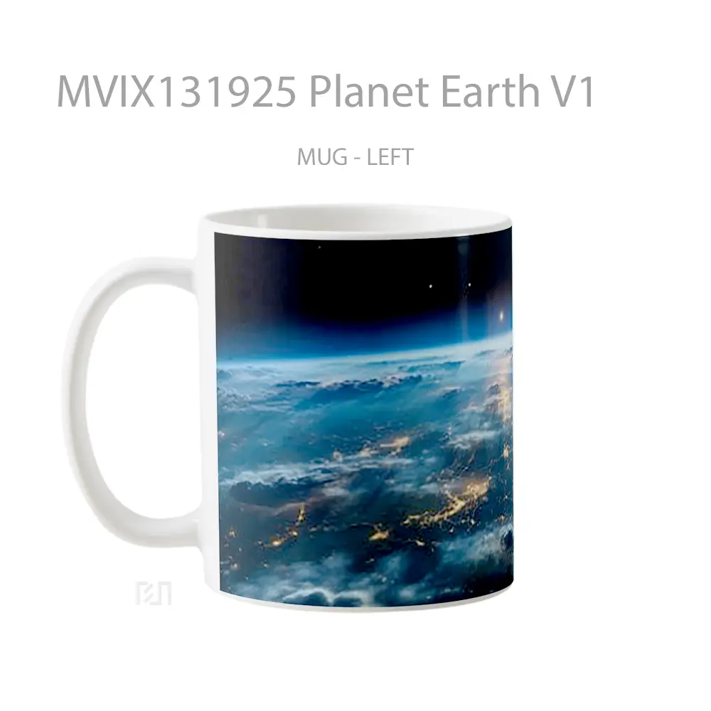 Mug Planet Earth V1 Gelas Astronomi - All-side / Desain