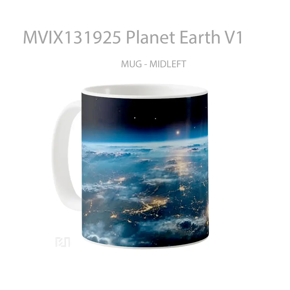 Mug Planet Earth V1 Gelas Astronomi - All-side / Desain