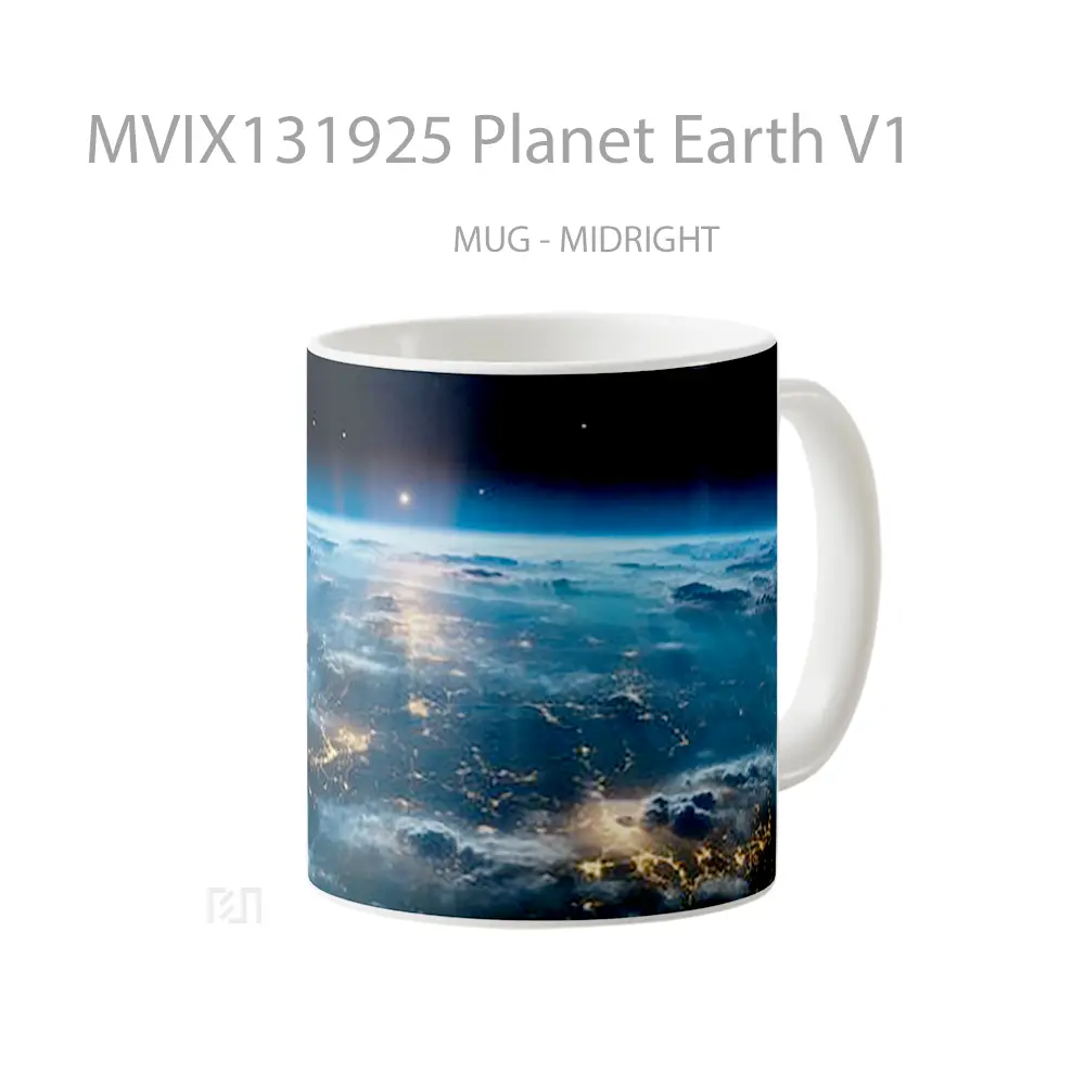 Mug Planet Earth V1 Gelas Astronomi - All-side / Desain
