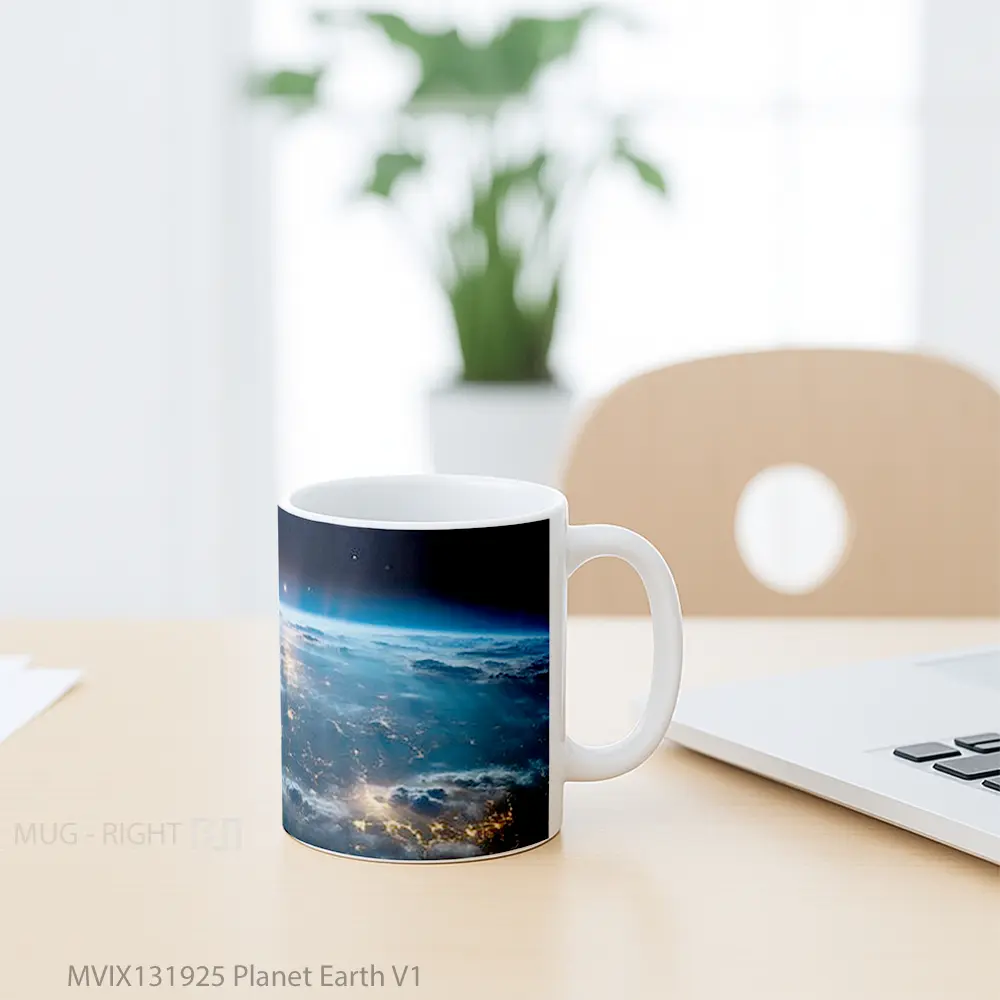 Mug Planet Earth V1 Gelas Astronomi - All-side / Desain