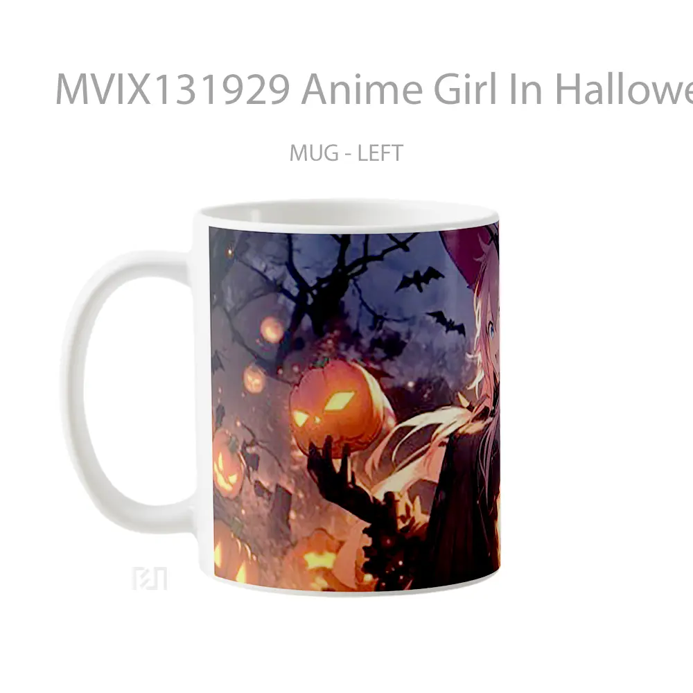 Mug Anime Girl In Halloween Costume Cangkir Anime - All-side / Desain