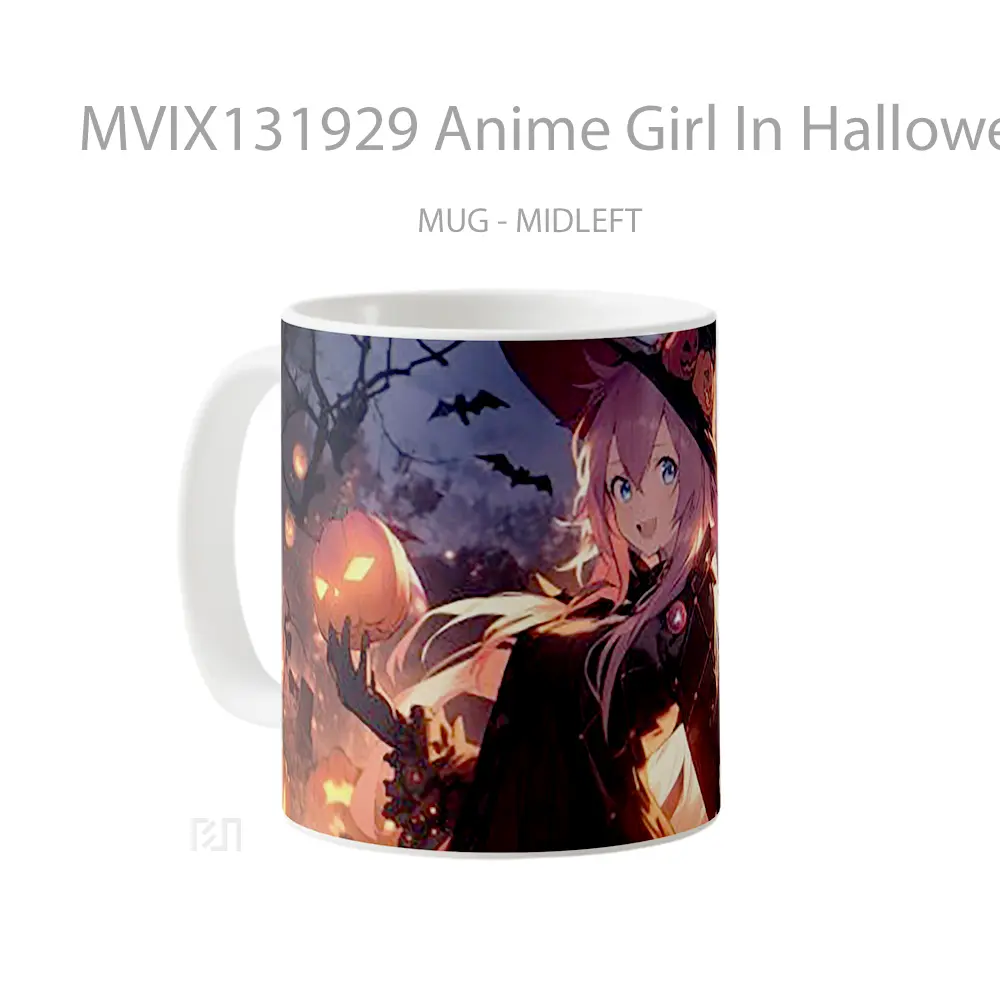 Mug Anime Girl In Halloween Costume Cangkir Anime - All-side / Desain