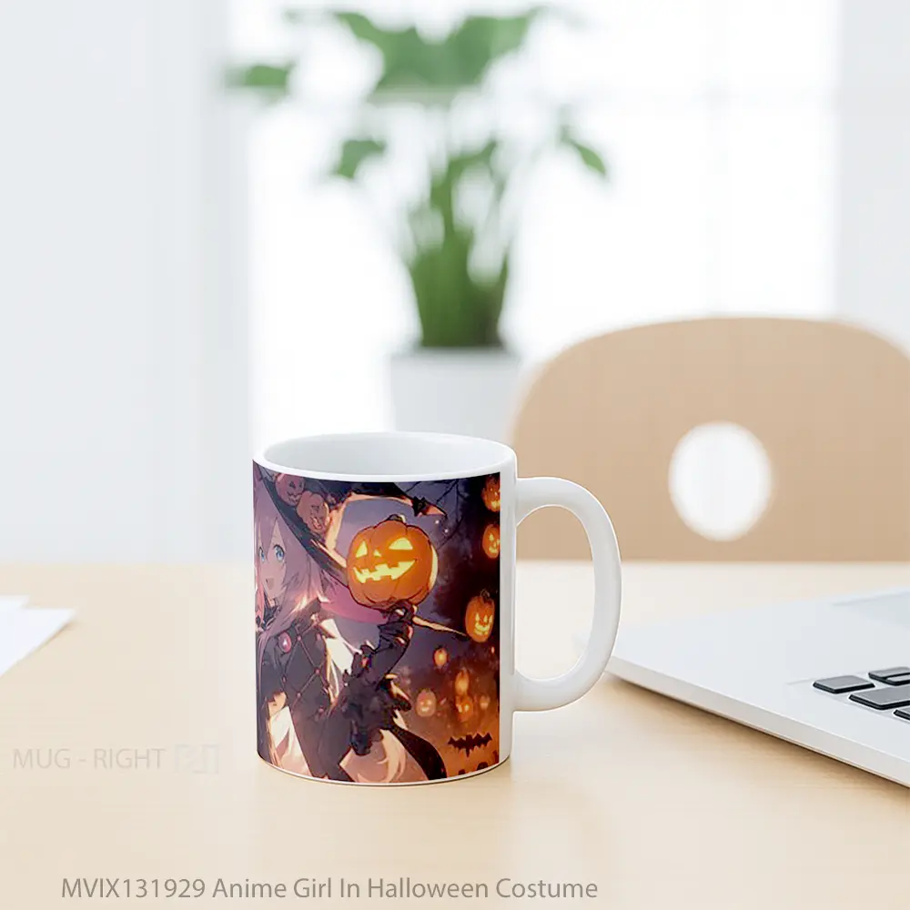 Mug Anime Girl In Halloween Costume Cangkir Anime - All-side / Desain