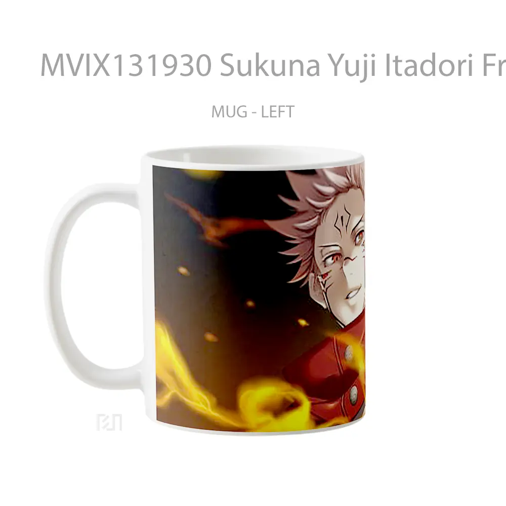 Mug Sukuna Yuji Itadori From Jujutsu Kaisen V1 Gelas Keramik Unik - All-side / Desain