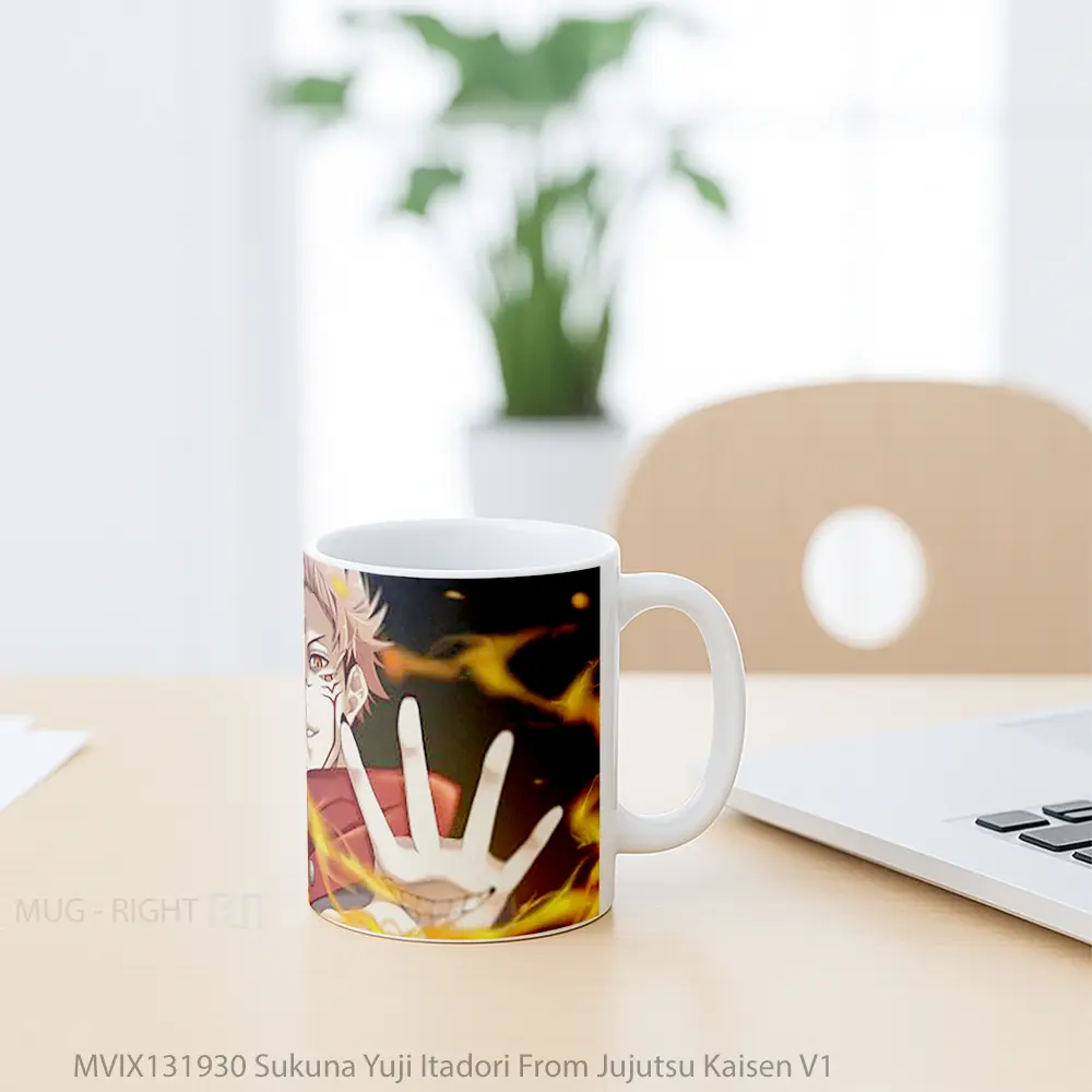 Mug Sukuna Yuji Itadori From Jujutsu Kaisen V1 Gelas Keramik Unik - All-side / Desain