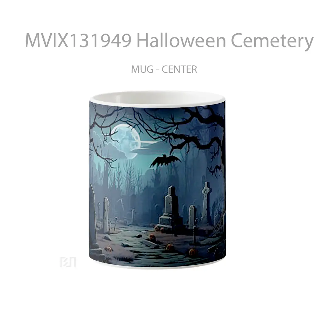 Mug Halloween Cemetery Gelas Keramik Unik