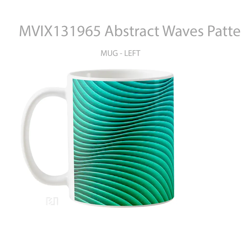Mug Abstract Waves Pattern Gelas Seni Modern - All-side / Desain