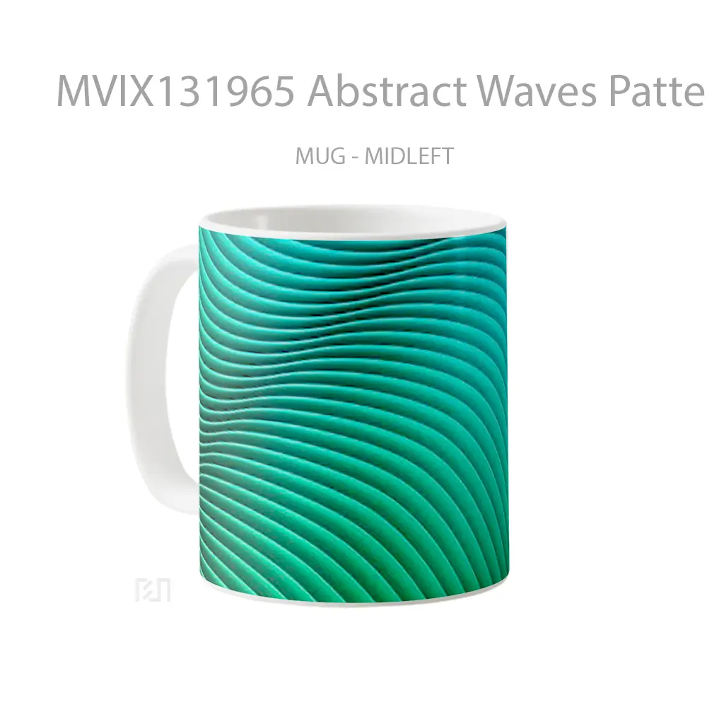 Mug Abstract Waves Pattern Gelas Seni Modern - All-side / Desain