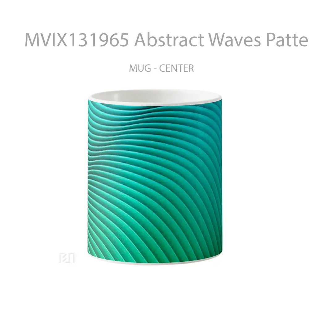 Mug Abstract Waves Pattern Gelas Seni Modern