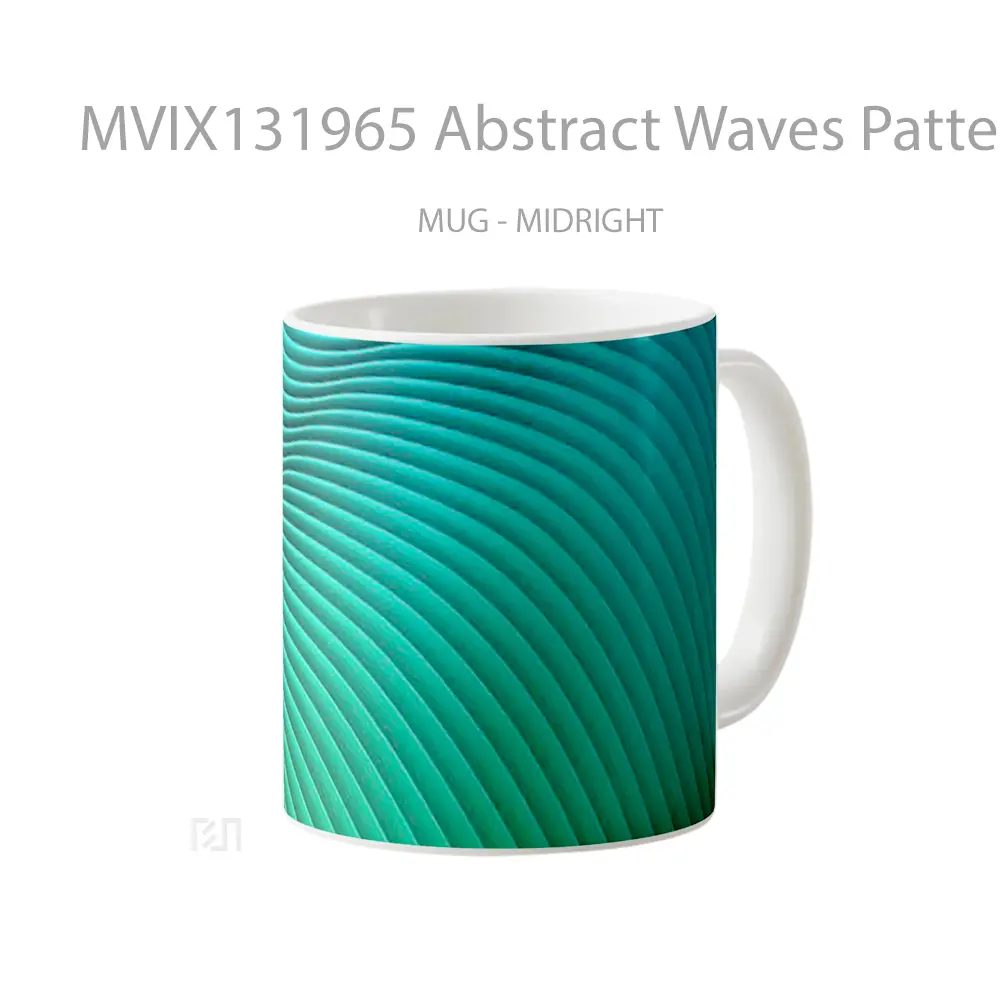 Mug Abstract Waves Pattern Gelas Seni Modern - All-side / Desain