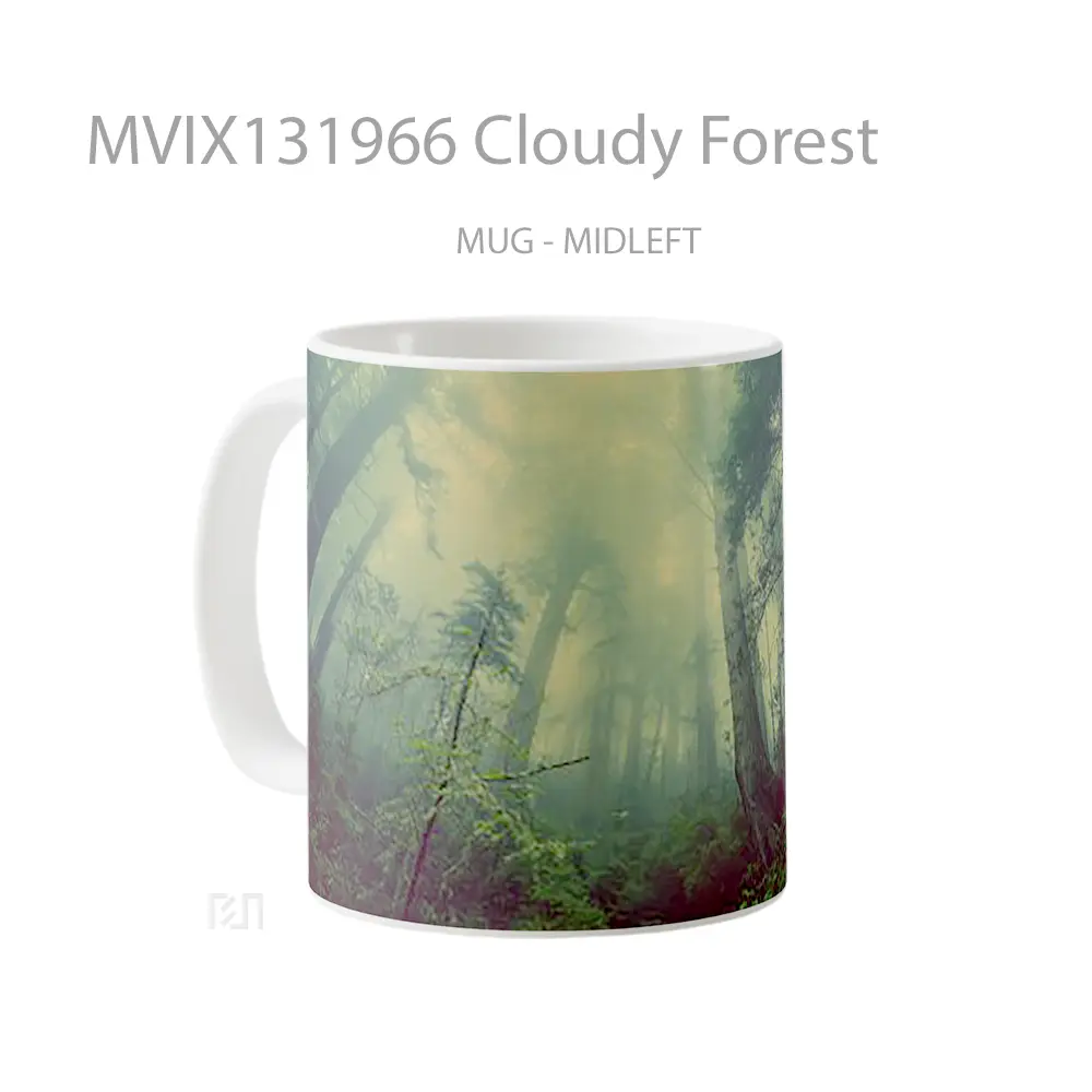 Mug Cloudy Forest Gelas Pemandangan Alam - All-side / Desain