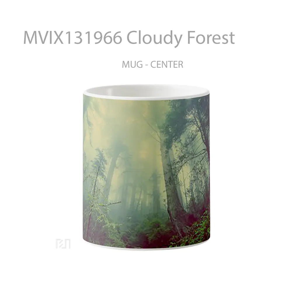 Mug Keramik Premium SNI - Mug Cloudy Forest Gelas Pemandangan Alam