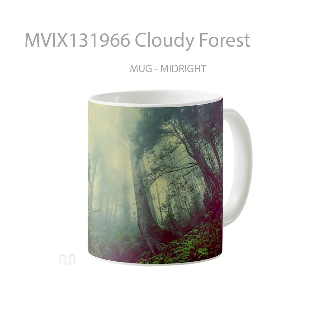 Mug Cloudy Forest Gelas Pemandangan Alam - All-side / Desain