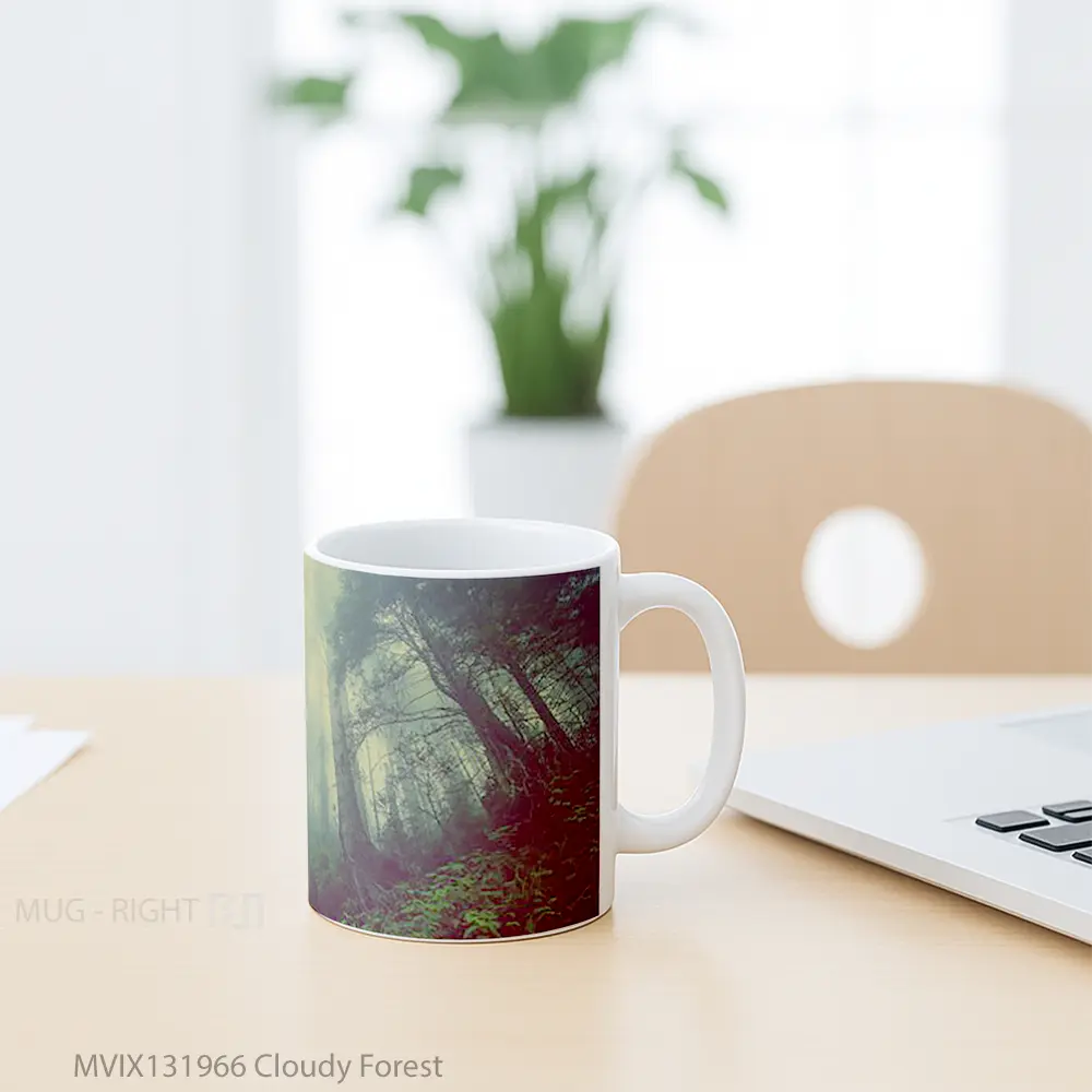 Mug Cloudy Forest Gelas Pemandangan Alam - All-side / Desain