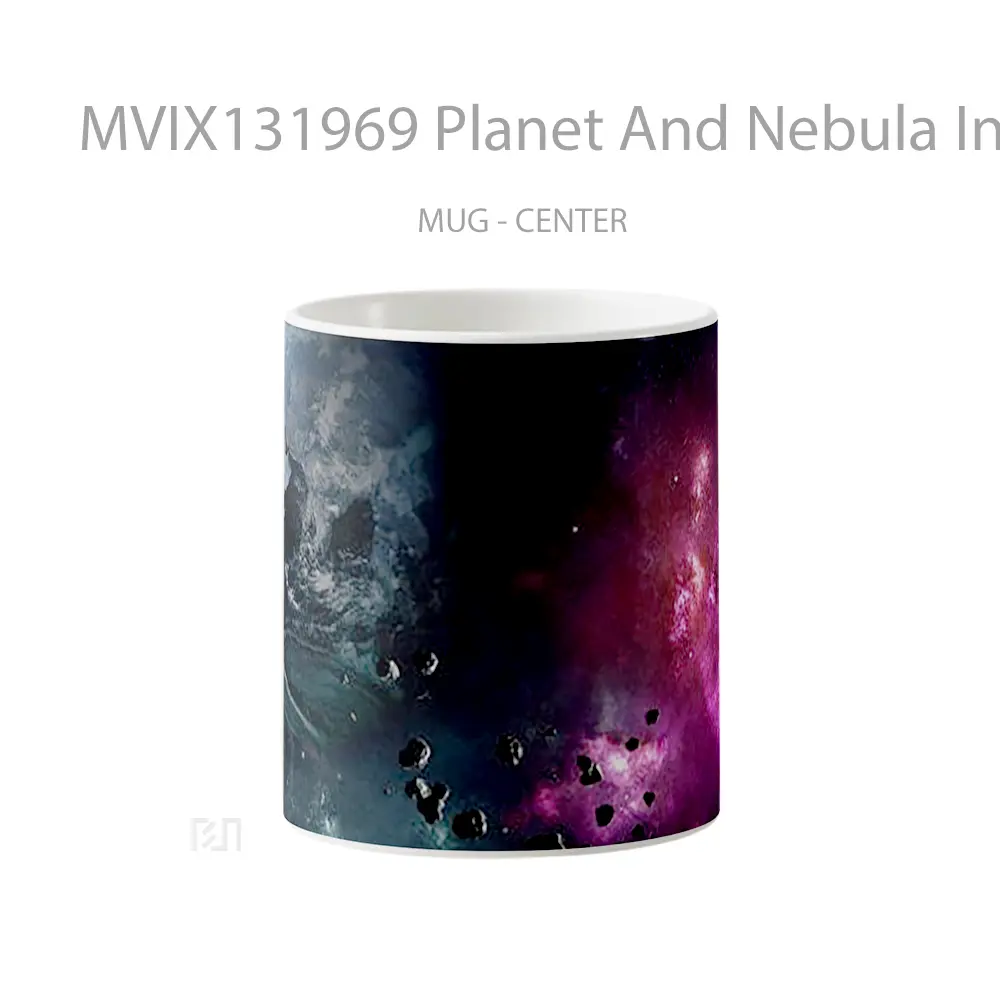 Mug Planet And Nebula In Space Gelas Astronomi