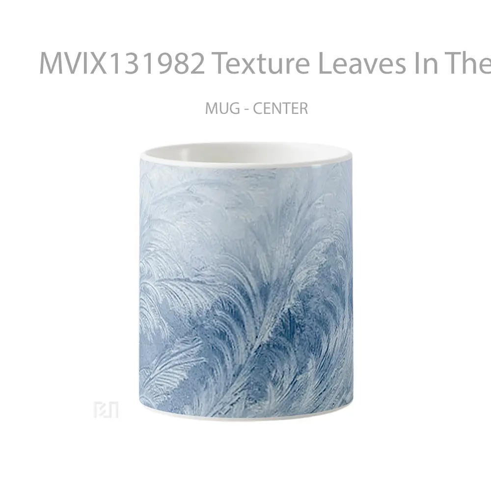 Mug Texture Leaves In The Snow Gelas Pemandangan Alam