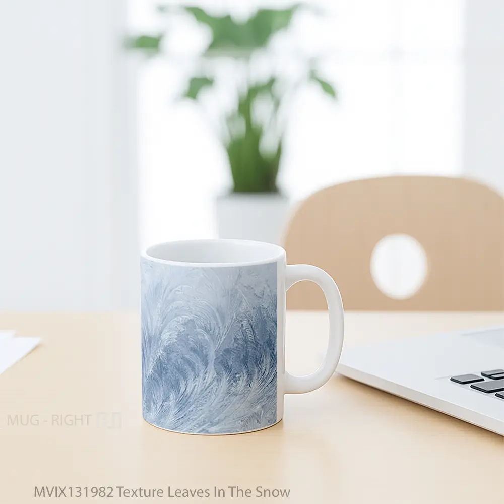 Mug Texture Leaves In The Snow Gelas Pemandangan Alam - All-side / Desain