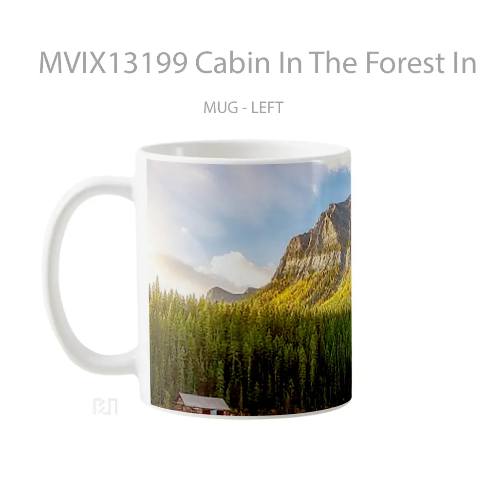 Mug Cabin In The Forest In Front Of Lake Gelas Pemandangan Alam - Tampak Tengah