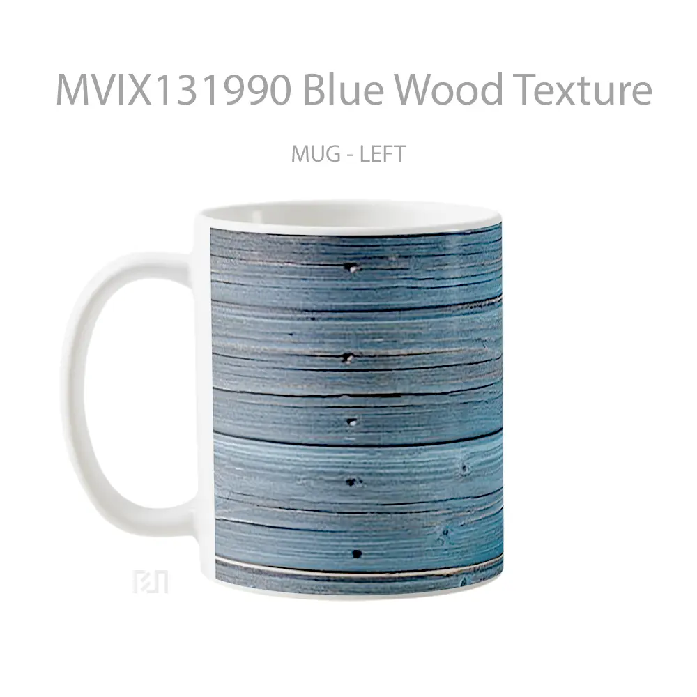 Mug Blue Wood Texture Gelas Keramik Unik - All-side / Desain