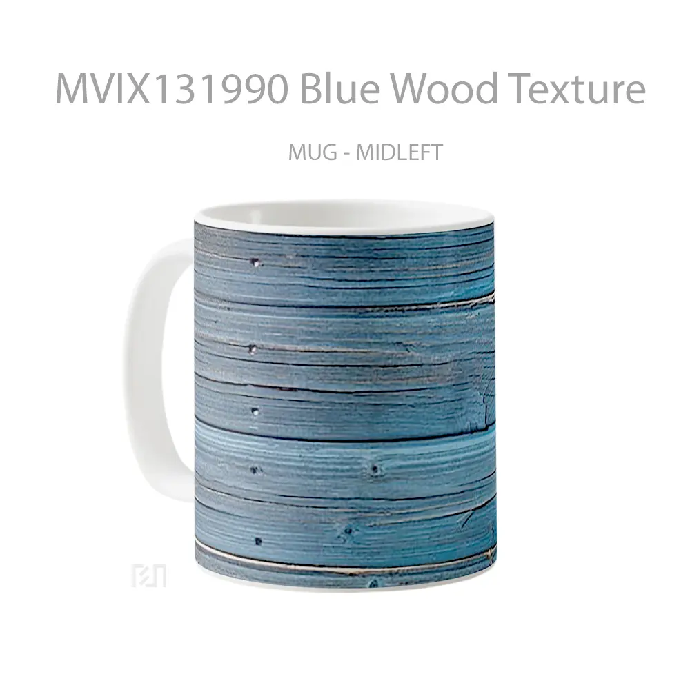 Mug Blue Wood Texture Gelas Keramik Unik - All-side / Desain