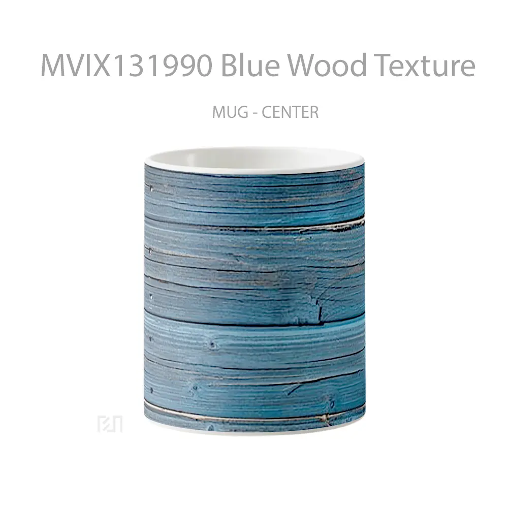 Mug Blue Wood Texture Gelas Keramik Unik