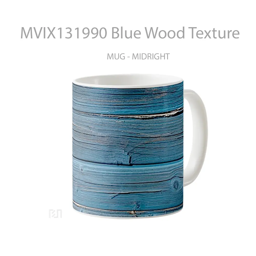 Mug Blue Wood Texture Gelas Keramik Unik - All-side / Desain