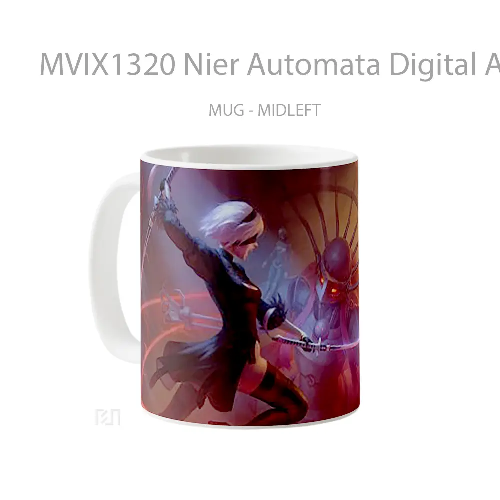 Mug Nier Automata Digital Art Cangkir Gamer - All-side / Desain