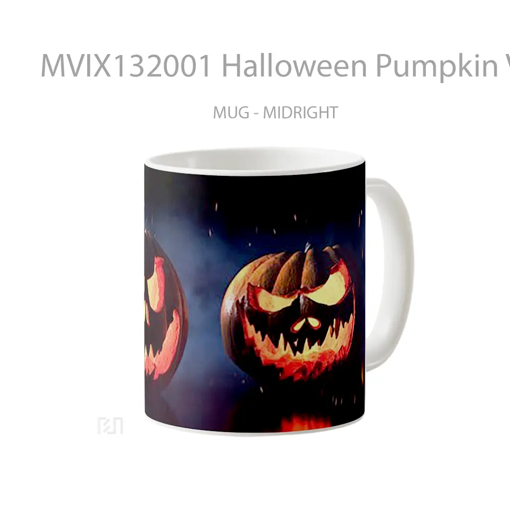 Mug Halloween Pumpkin V2 Gelas Keramik Unik - All-side / Desain