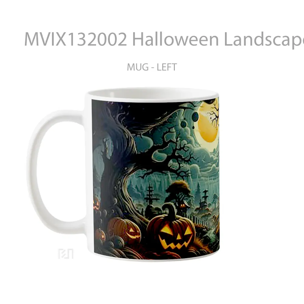 Mug Halloween Landscape Gelas Pemandangan Alam - All-side / Desain