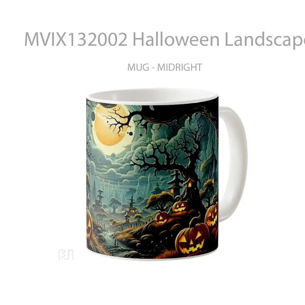 Mug Halloween Landscape Gelas Pemandangan Alam - All-side / Desain