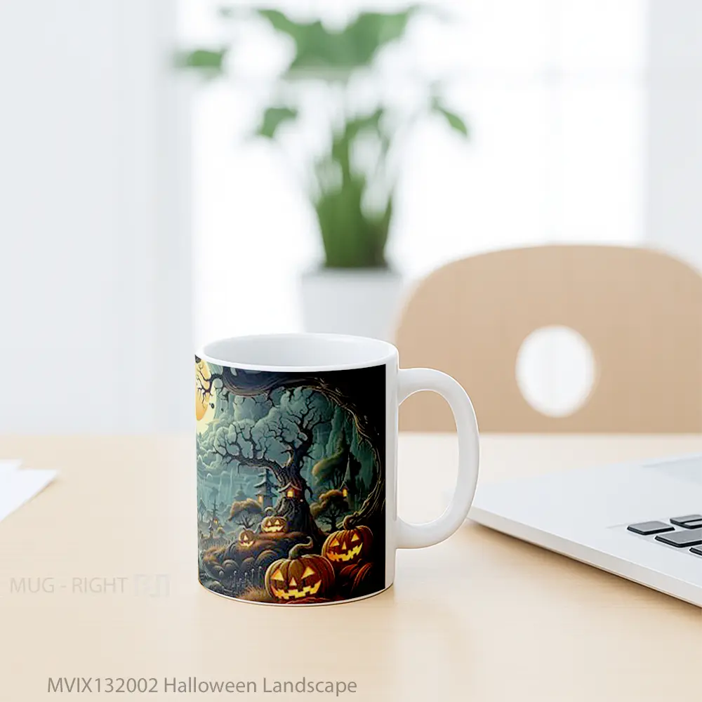 Mug Halloween Landscape Gelas Pemandangan Alam - All-side / Desain