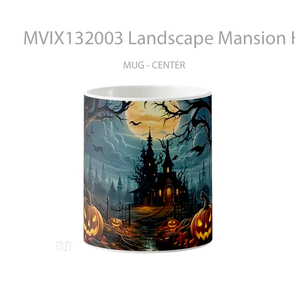 Mug Landscape Mansion Halloween Gelas Pemandangan Alam