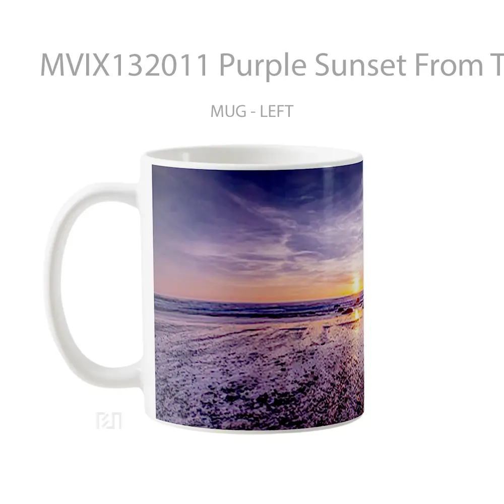 Mug Purple Sunset From The Beach Gelas Pemandangan Alam - All-side / Desain