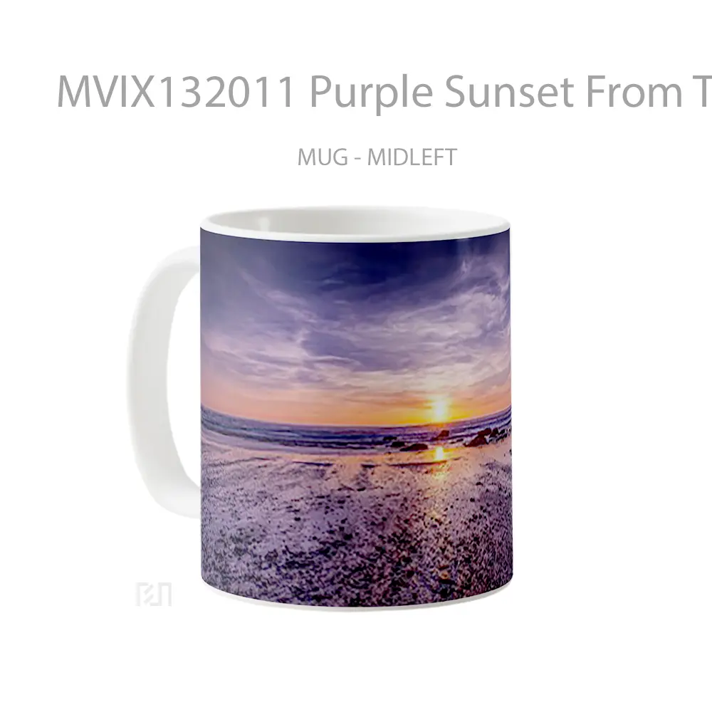 Mug Purple Sunset From The Beach Gelas Pemandangan Alam - All-side / Desain