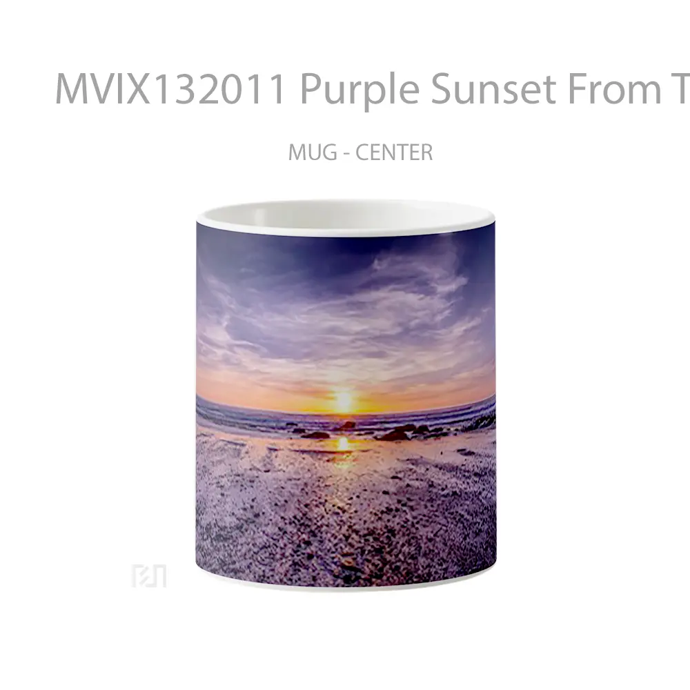 Mug Purple Sunset From The Beach Gelas Pemandangan Alam