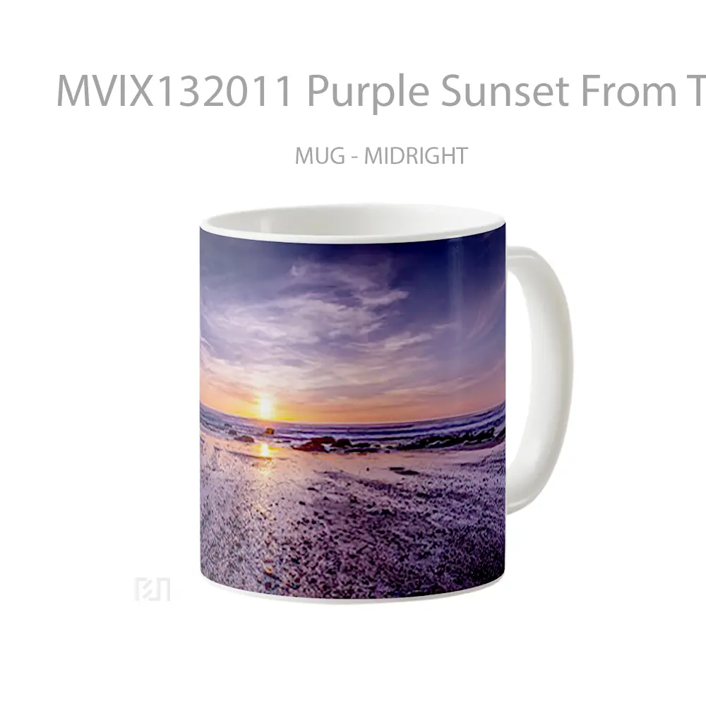 Mug Purple Sunset From The Beach Gelas Pemandangan Alam - All-side / Desain