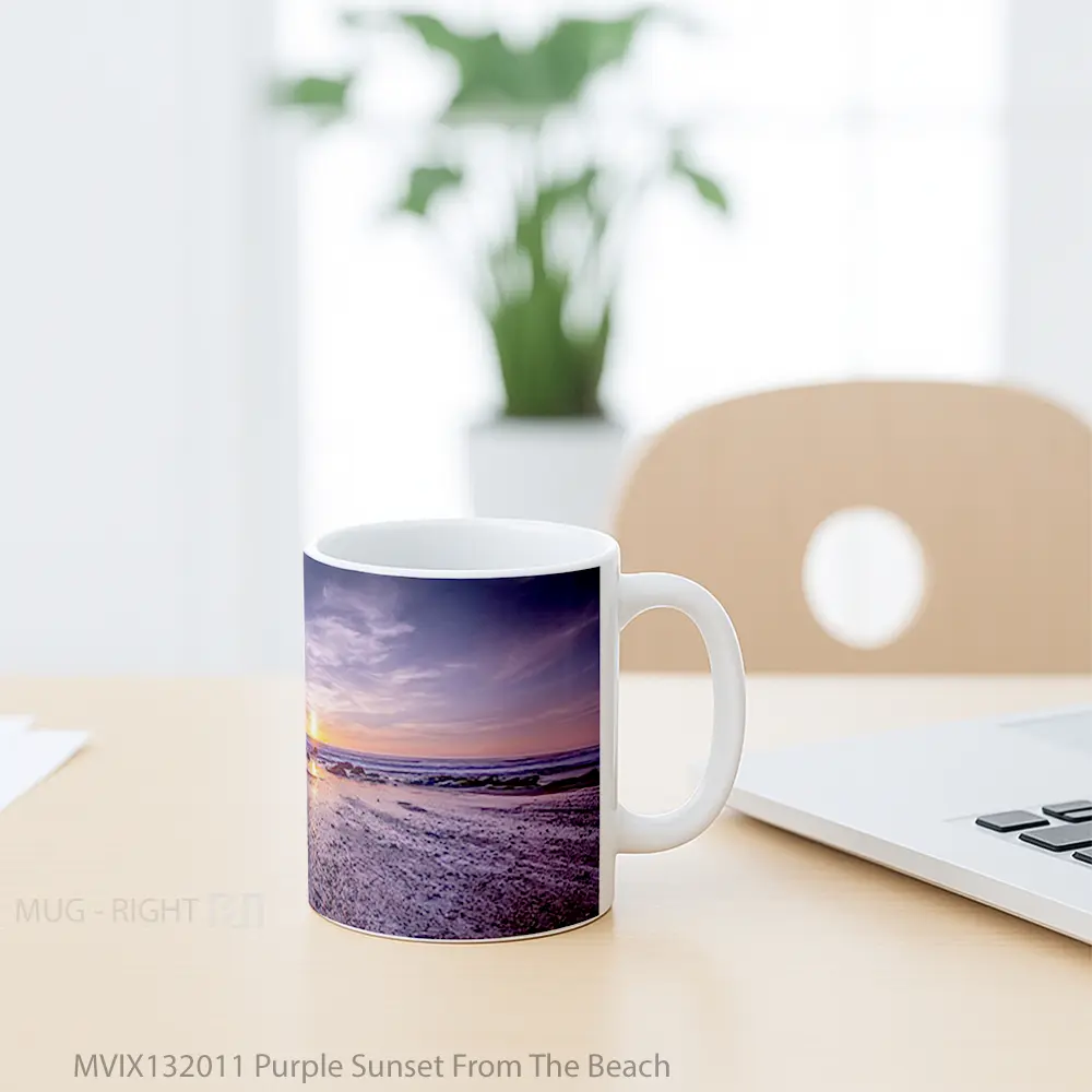 Mug Purple Sunset From The Beach Gelas Pemandangan Alam - All-side / Desain