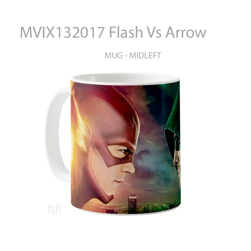 Mug Flash Vs Arrow Gelas Superhero - All-side / Desain
