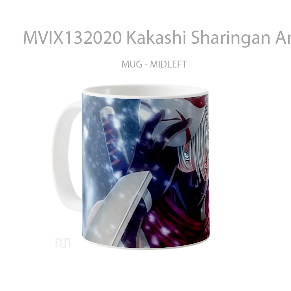 Mug Kakashi Sharingan Anbu Ninja Mask Gelas Keramik Unik - All-side / Desain