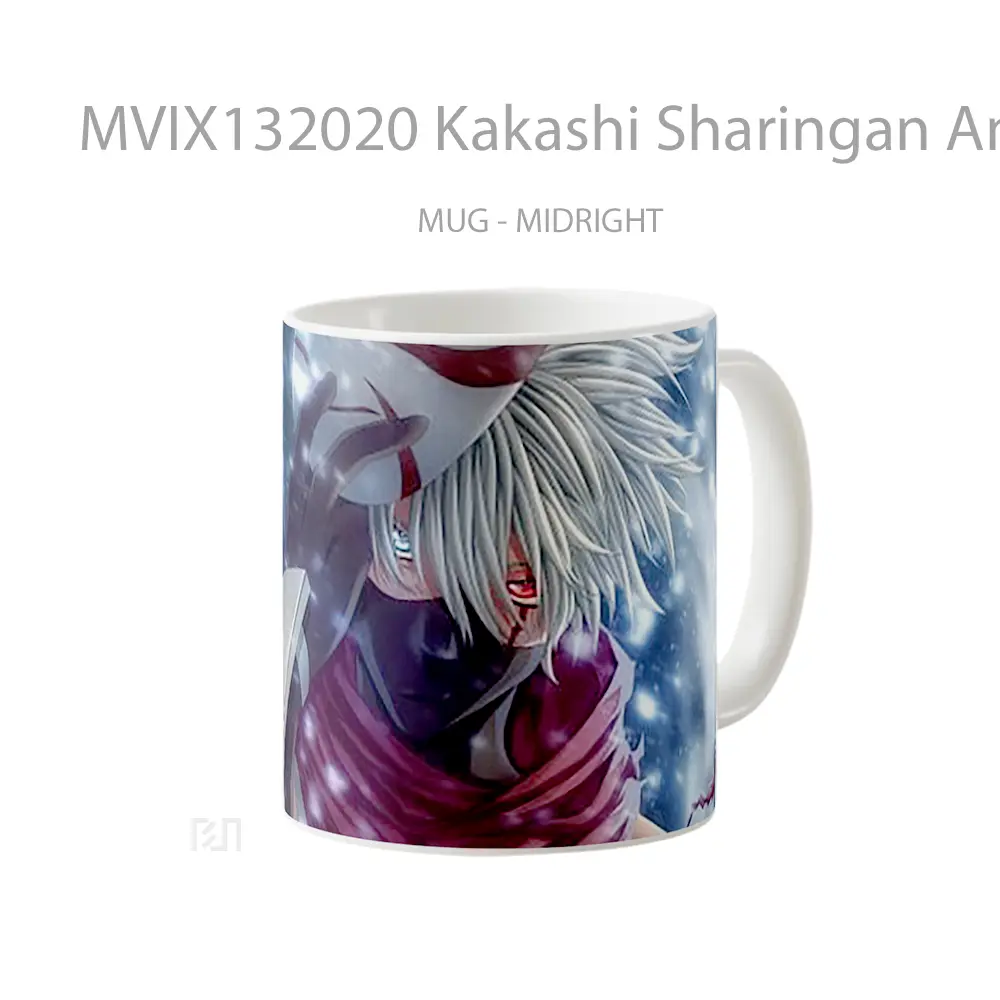 Mug Kakashi Sharingan Anbu Ninja Mask Gelas Keramik Unik - All-side / Desain