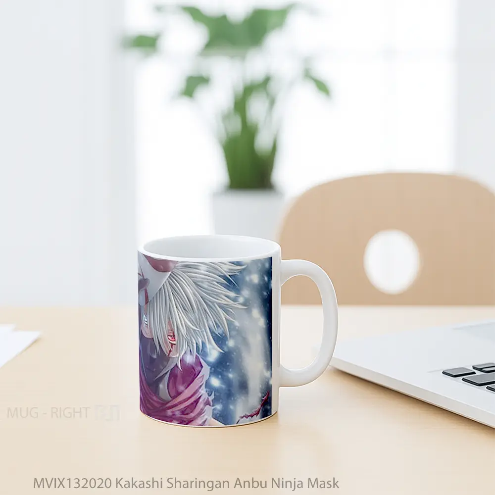Mug Kakashi Sharingan Anbu Ninja Mask Gelas Keramik Unik - All-side / Desain