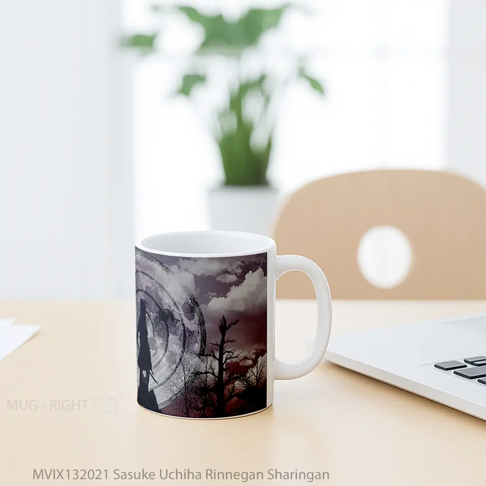 Mug Sasuke Uchiha Rinnegan Sharingan Cangkir Anime - All-side / Desain