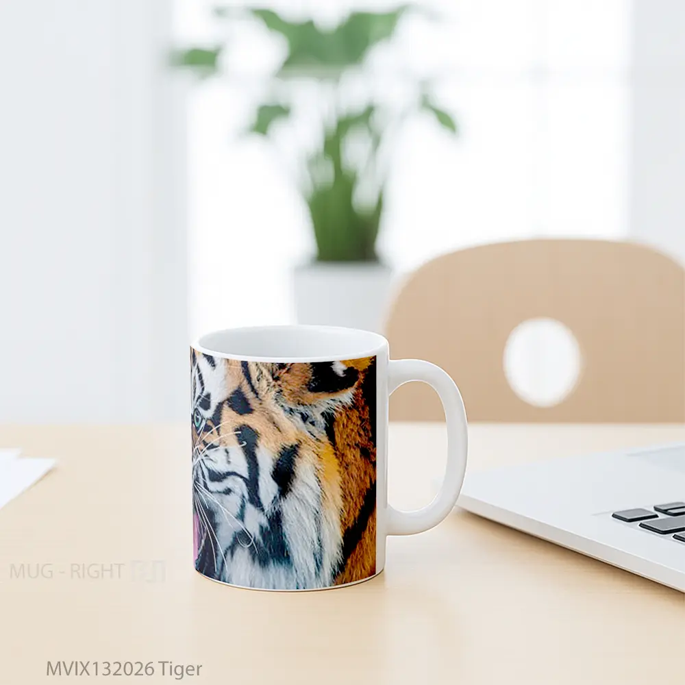 Mug Tiger Gelas Hewan Lucu - All-side / Desain