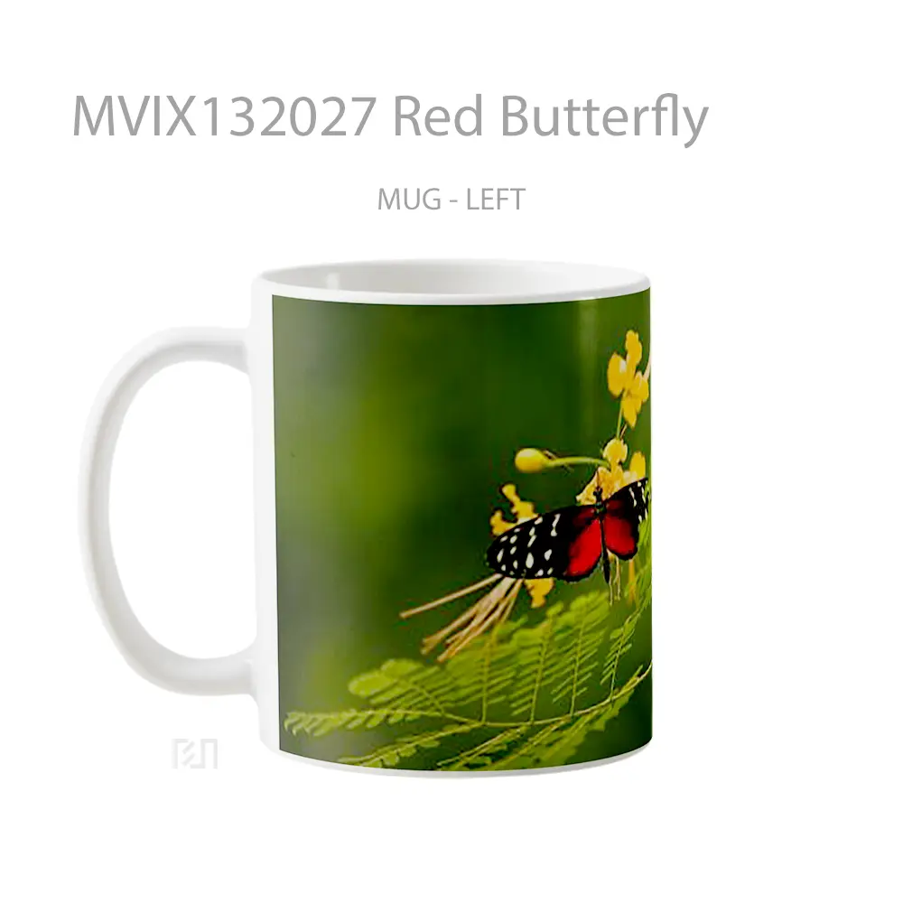 Mug Red Butterfly Gelas Hewan Lucu - All-side / Desain