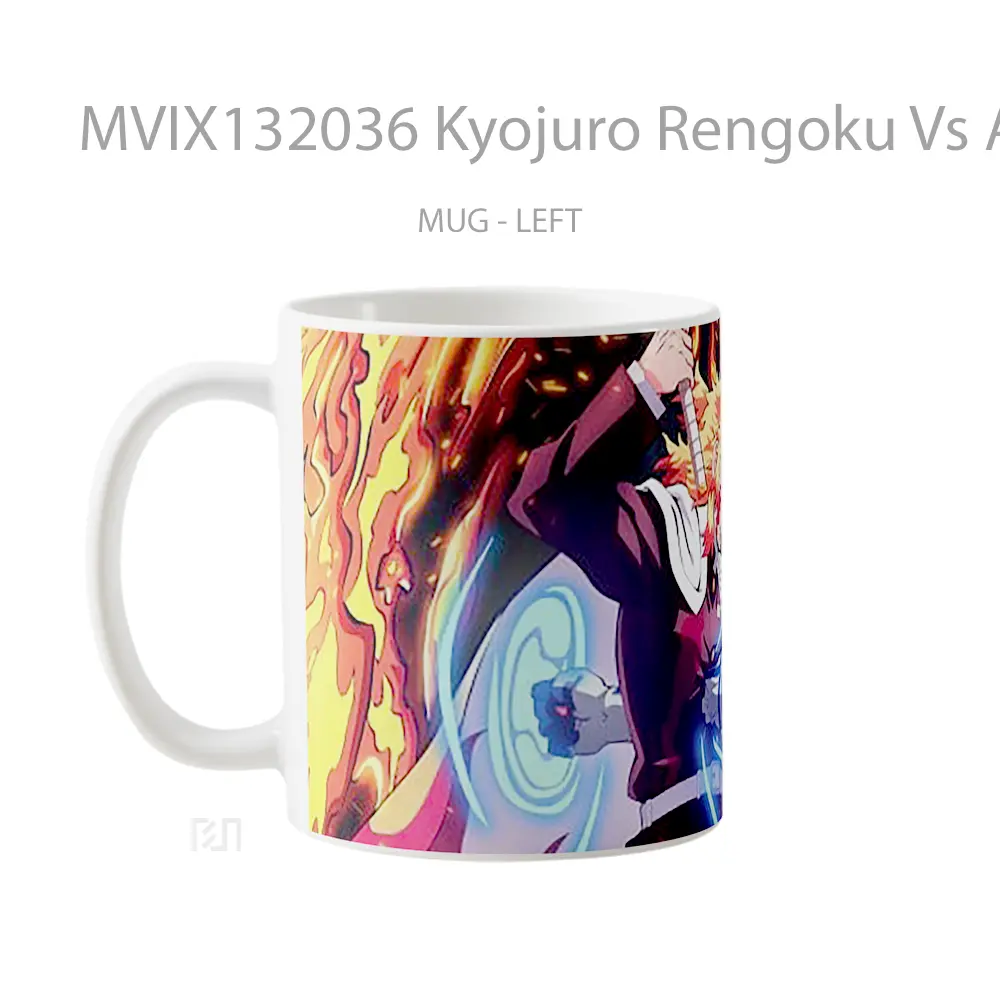 Mug Kyojuro Rengoku Vs Akaza V1 Gelas Keramik Unik - All-side / Desain