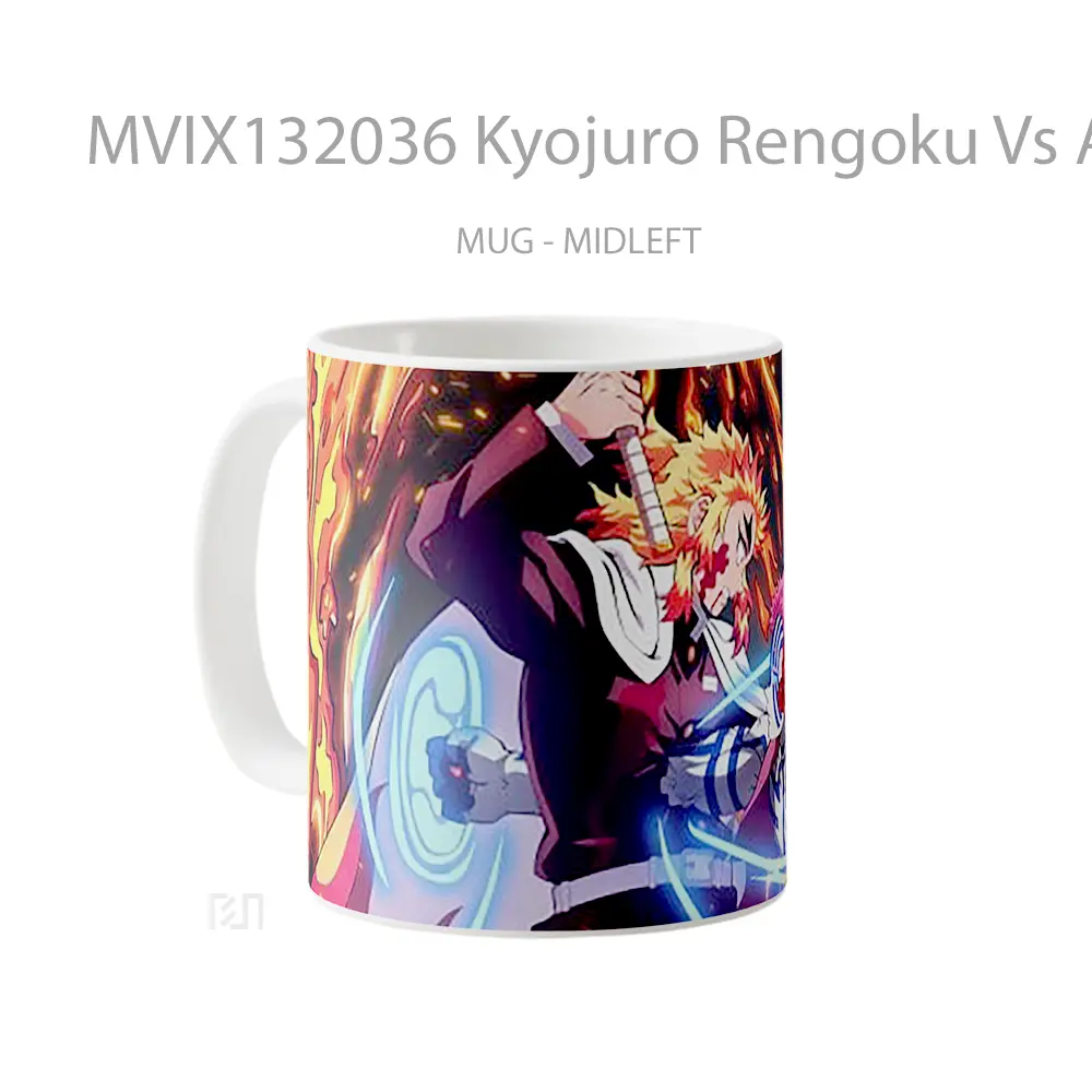 Mug Kyojuro Rengoku Vs Akaza V1 Gelas Keramik Unik - All-side / Desain
