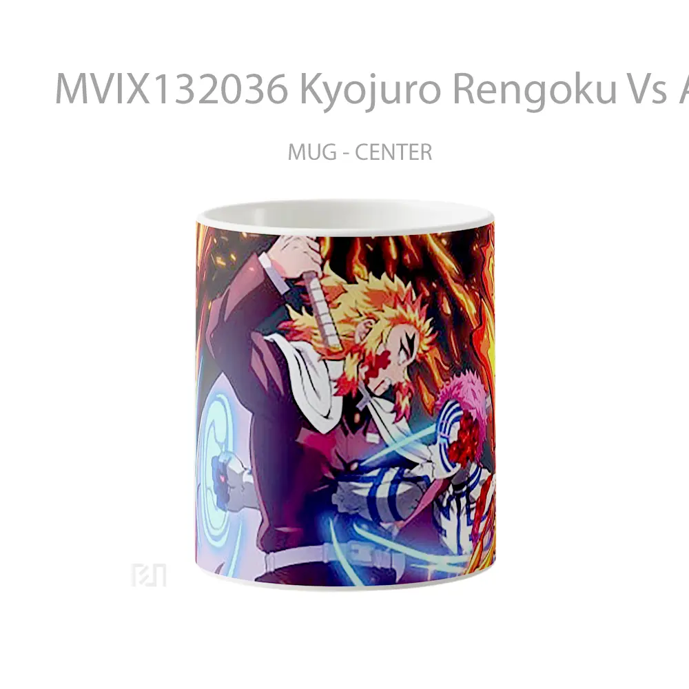 Mug Kyojuro Rengoku Vs Akaza V1 Gelas Keramik Unik